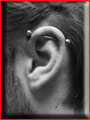 Piercing de l'oreille " industriel",  fait  relief tattoo  Valenciennes